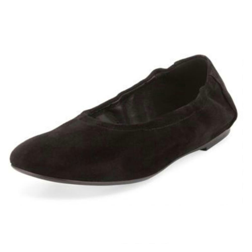 Eileen Fisher Pond Black Suede Ballet Flats Size 7.5